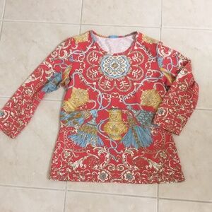 J. McLaughlin 3/4 Sleeve Top size M